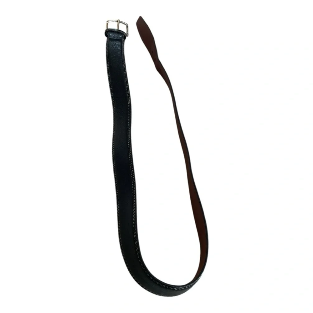 Brighton Black Leather Belt – Size 36 – Silver Buckle